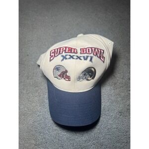 Super Bowl XXXVI Patriots Rams Strapback Hat NFL 2002 Vintage Style Cap‎